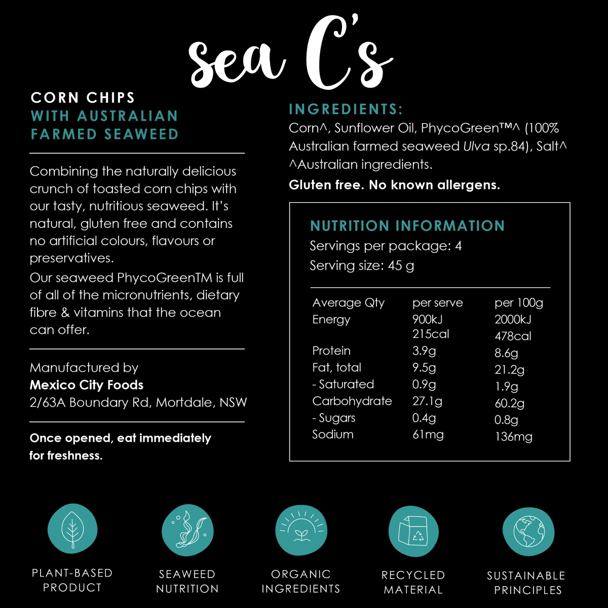 PhycoHealth Sea C's Corn Chips with Seaweed 180g