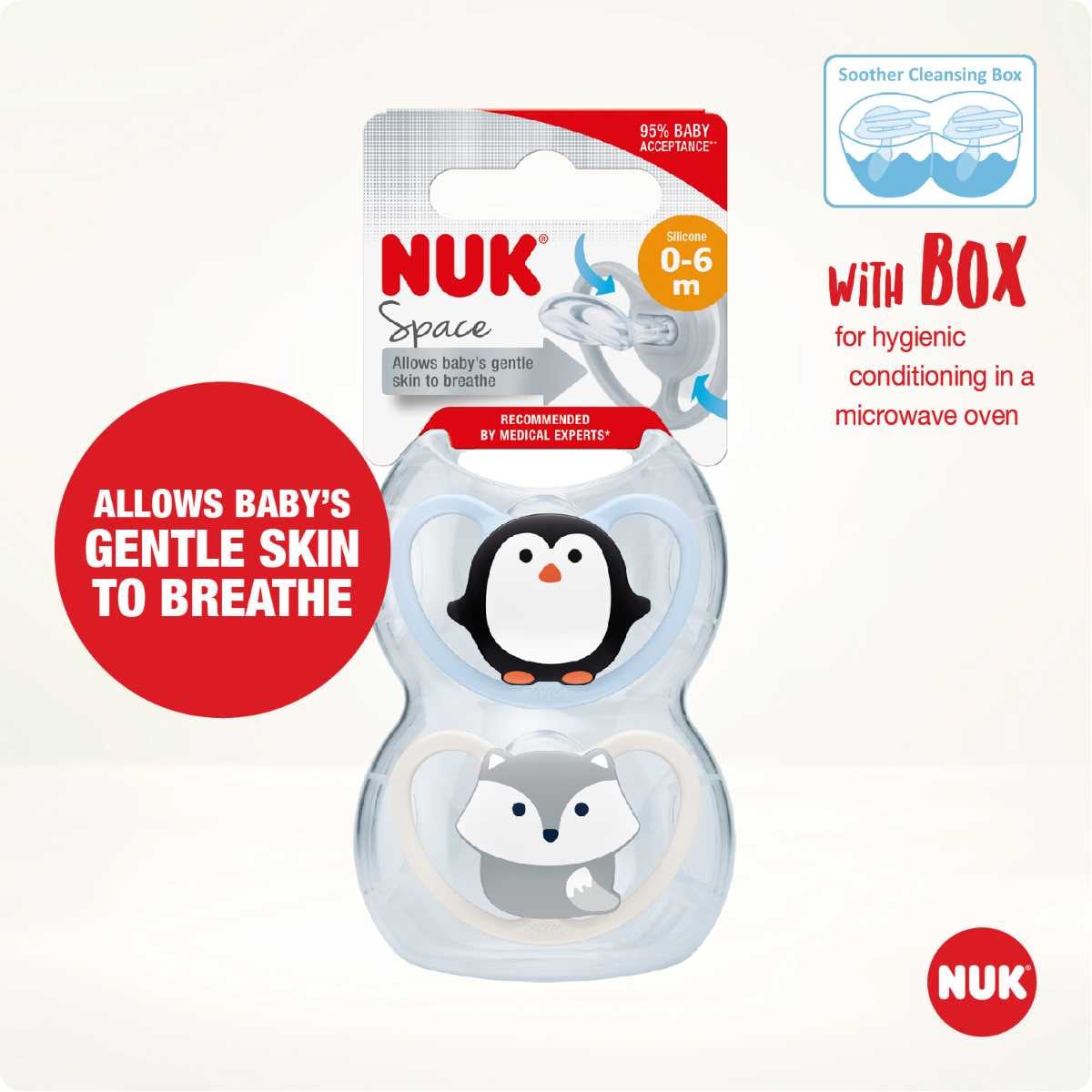 NUK Space Silicone Soother Boy 0-6 months
