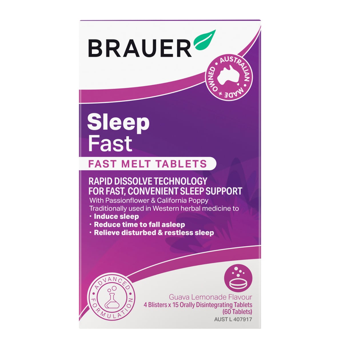 Brauer Sleep Fast Melt 60 tablets