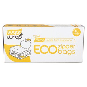 Sugarwrap Eco Zipper Bags Made from Sugarcane Small 40 Pack