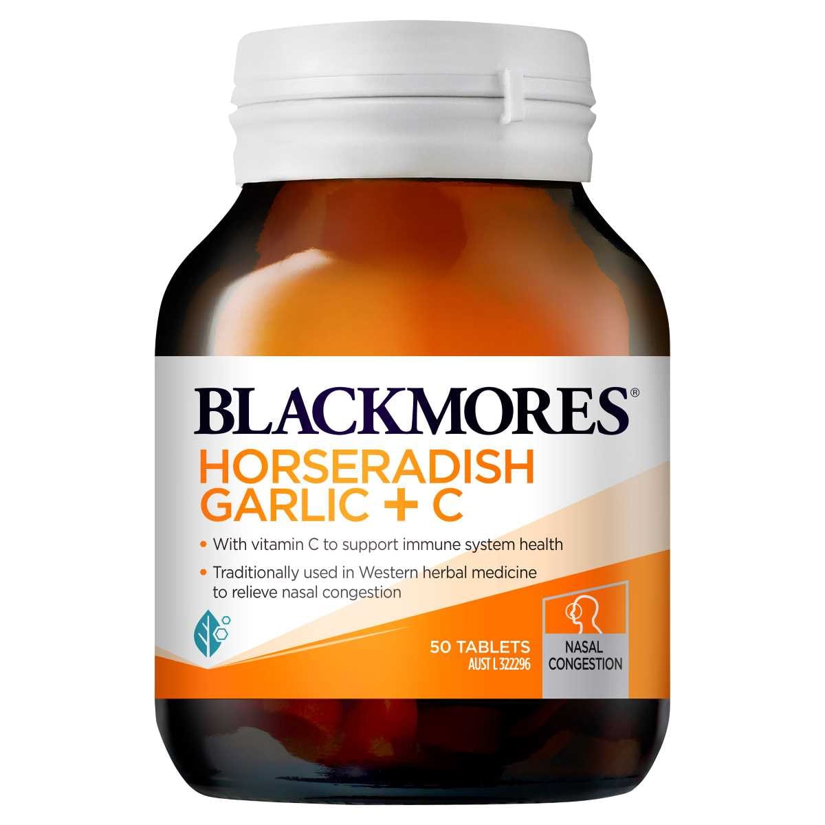 Blackmores Horseradish Garlic + C 50 Tablets | Healthylife Australia