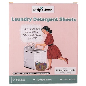 Strip Clean Laundry Sheets Peony 60 Loads