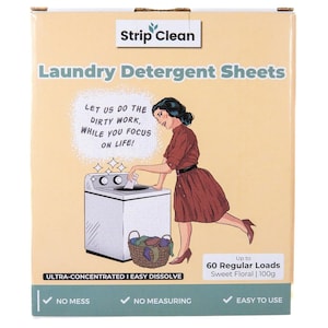 Strip Clean Laundry Sheets Floral 60 Loads