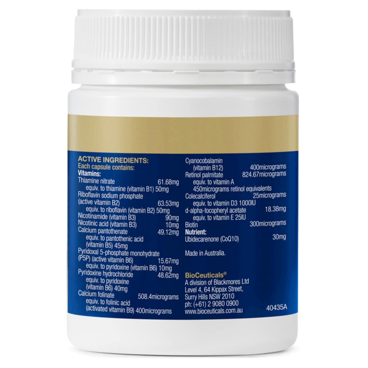 BioCeuticals Mega B Q10 120 Capsules