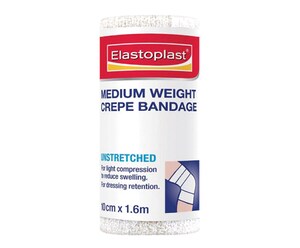 Elastoplast Medium Weight Crepe Bandage Unstretched 10cm x 1.6m Roll