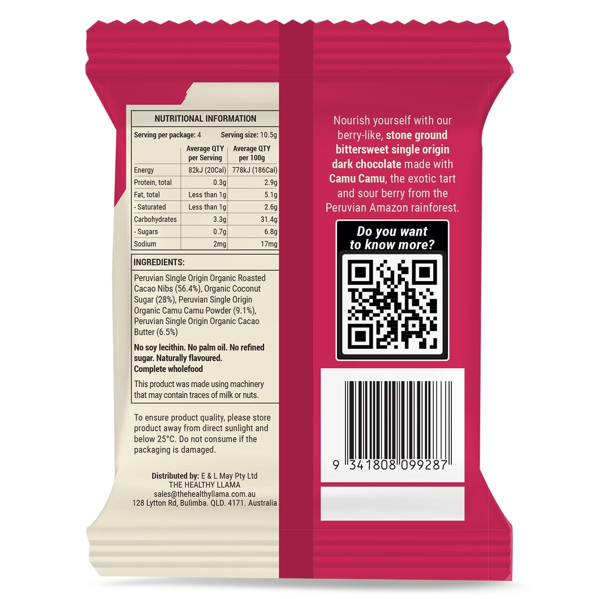 Healthy Llama Organic Camu Camu Chocolate 42g