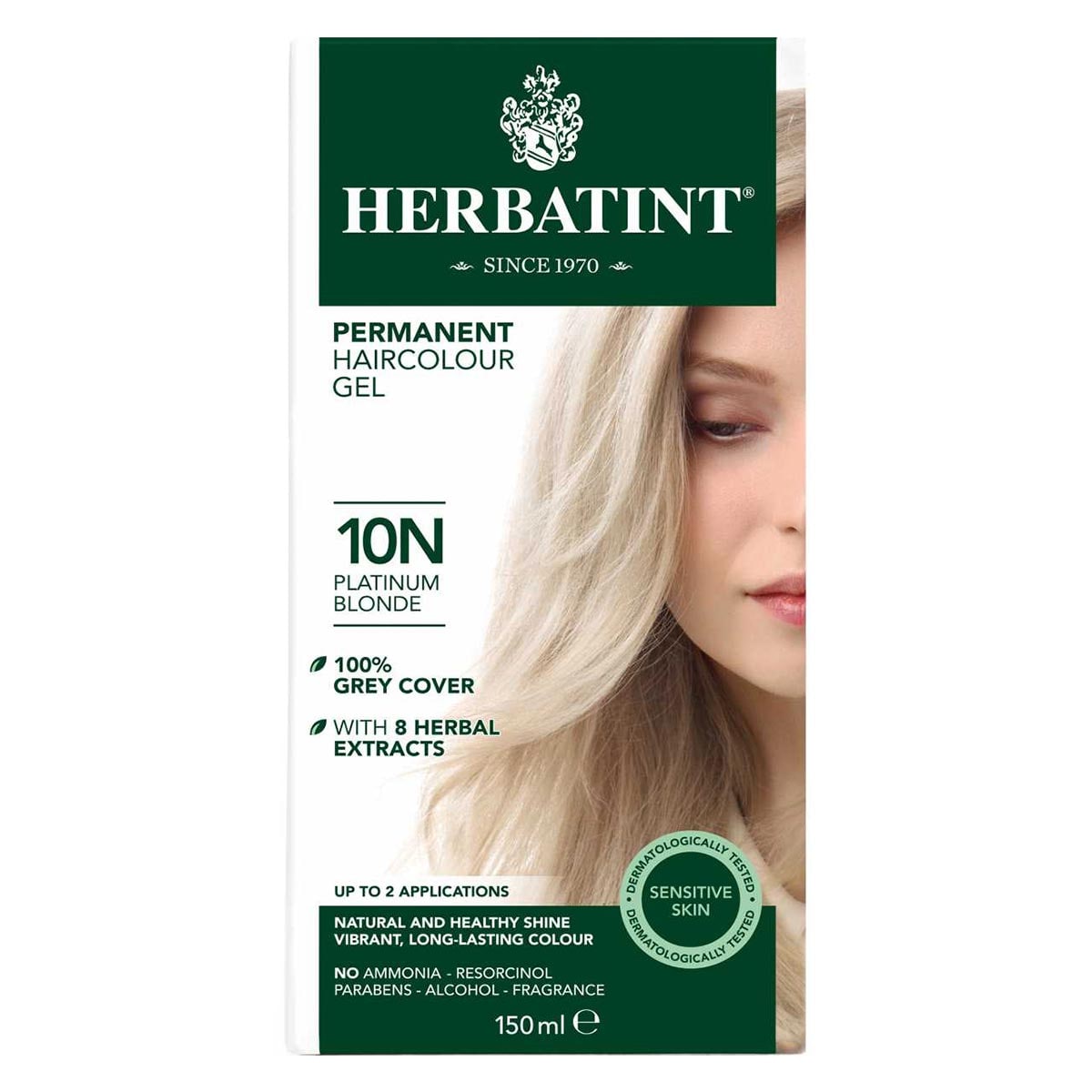 Herbatint Permanent Hair Colour Gel 10N Platinum Blonde 150ml