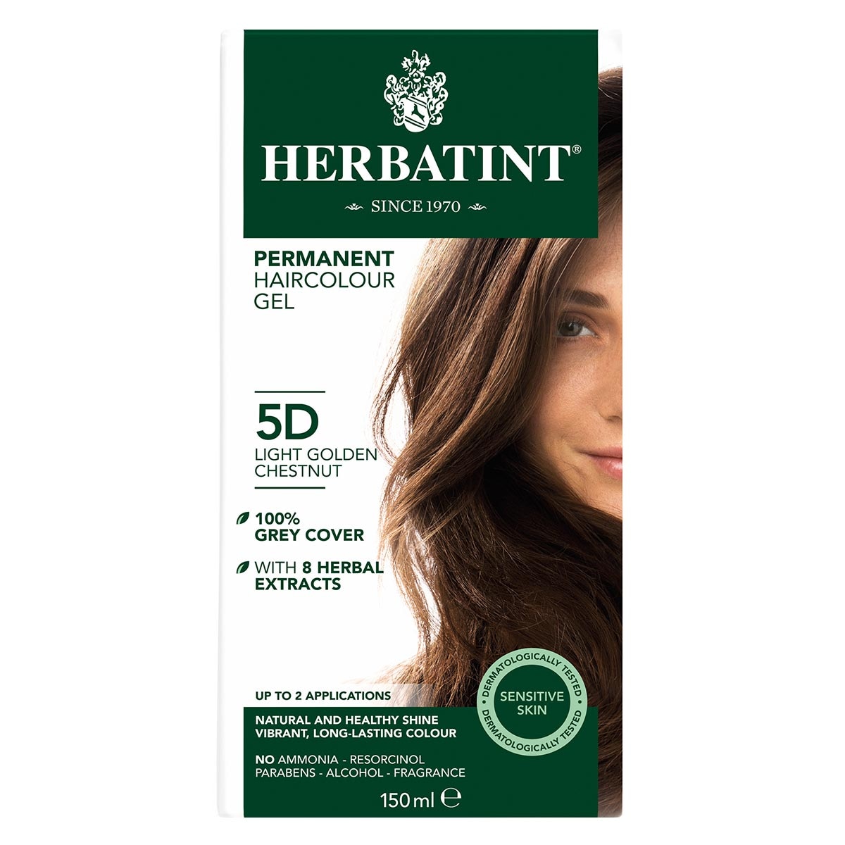 Herbatint Permanent Hair Colour Gel 5D Light Golden Chestnut 150ml