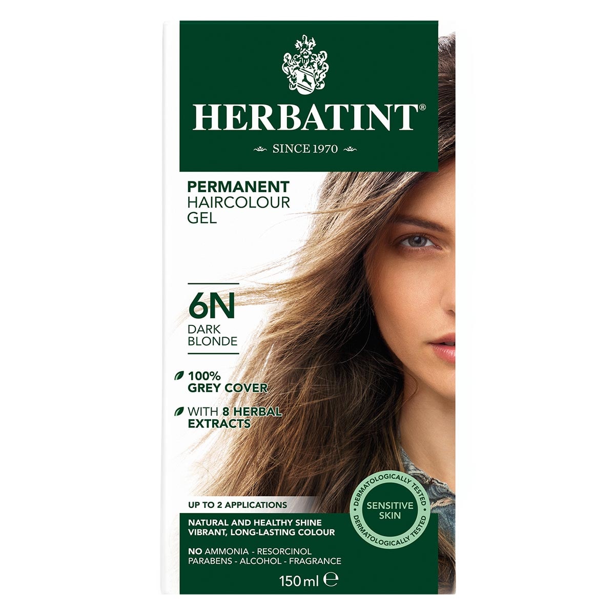 Herbatint Permanent Hair Colour Gel 6N Dark Blonde 150ml