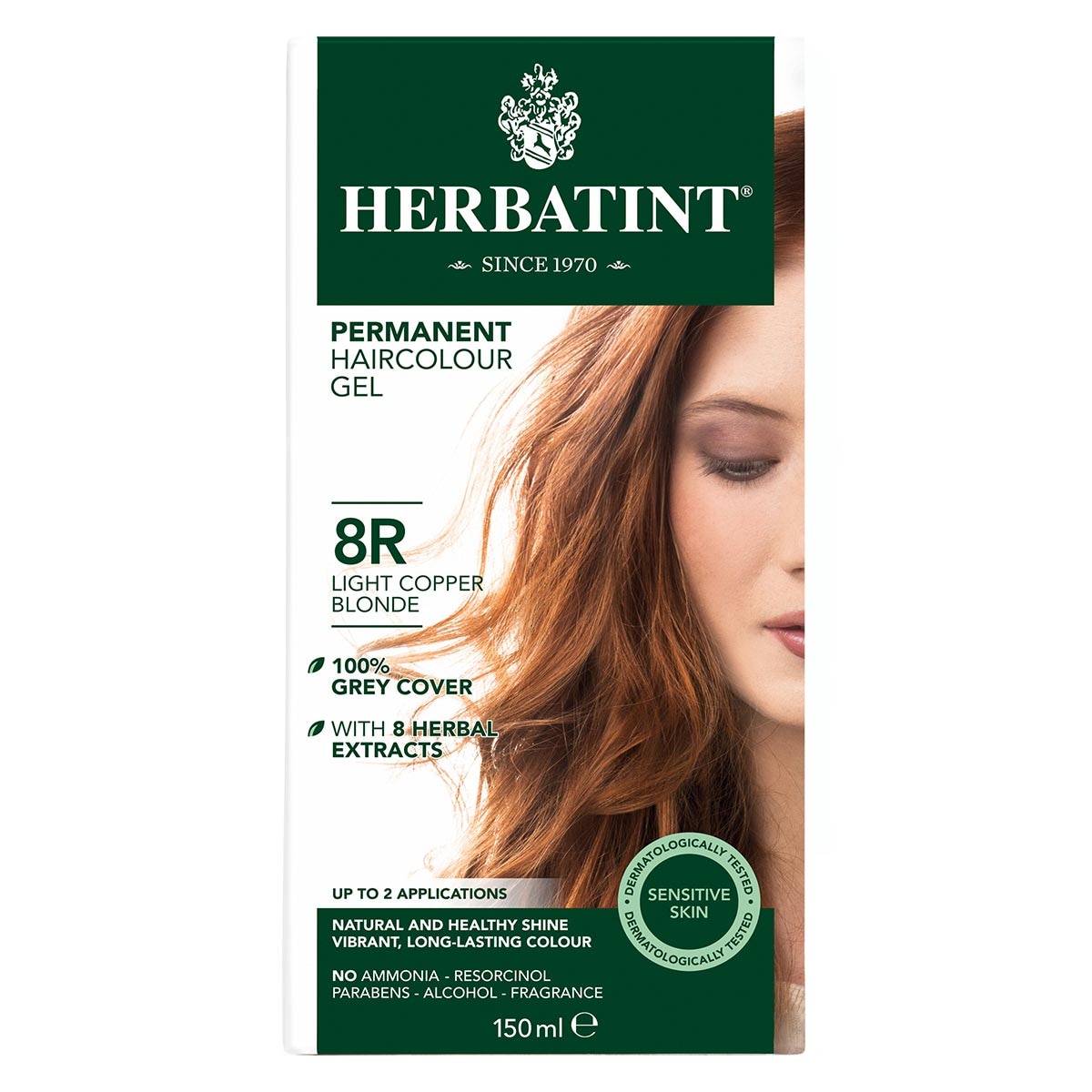 Herbatint Permanent Hair Colour Gel 8R Light Copper Blonde 150ml