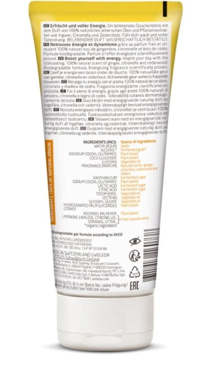 Weleda Aroma Shower Energy with Ginger Citronella & Cedarwood 200ml