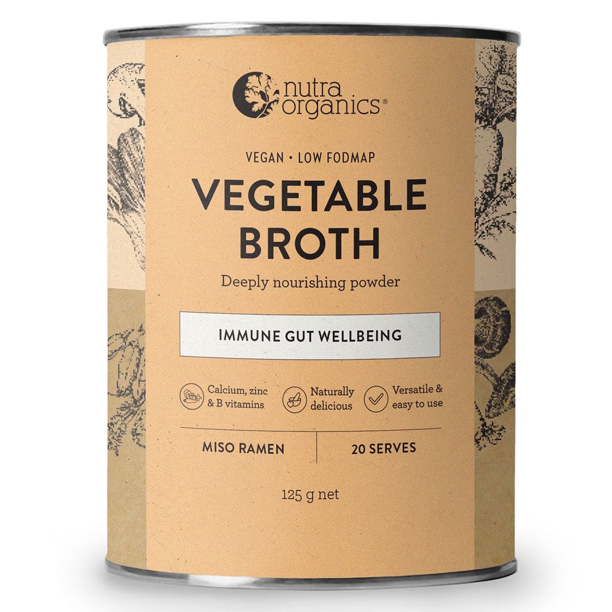 Nutra Organics Vegetable Broth Powder Miso Ramen 125g