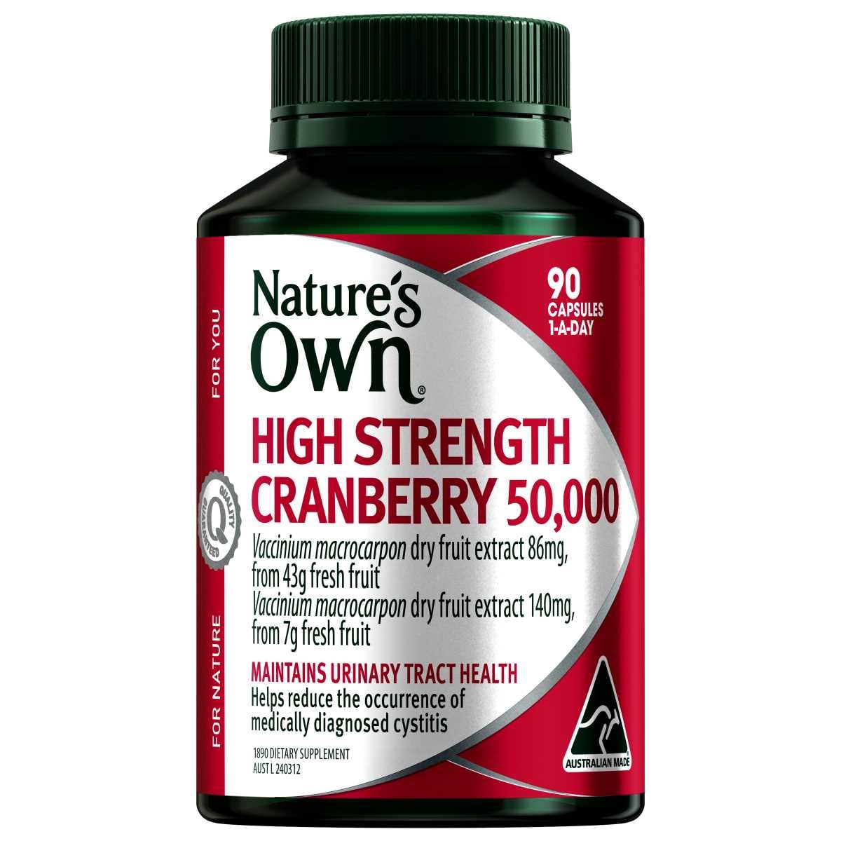 Natures Own High Strength Cranberry 50000 90 Capsules