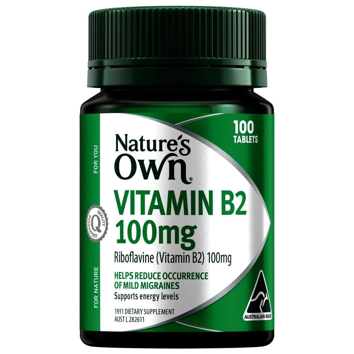 Natures Own Vitamin B2 100mg 100 Tablets Australia