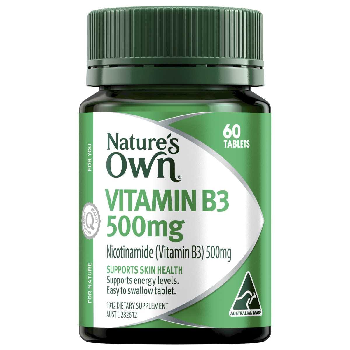 Natures Own Vitamin B3 500mg 60 Tablets Australia