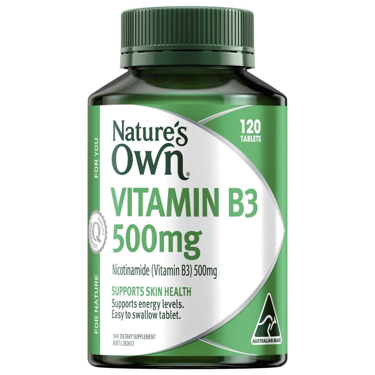 Natures Own Vitamin B3 500mg 120 Tablets Australia
