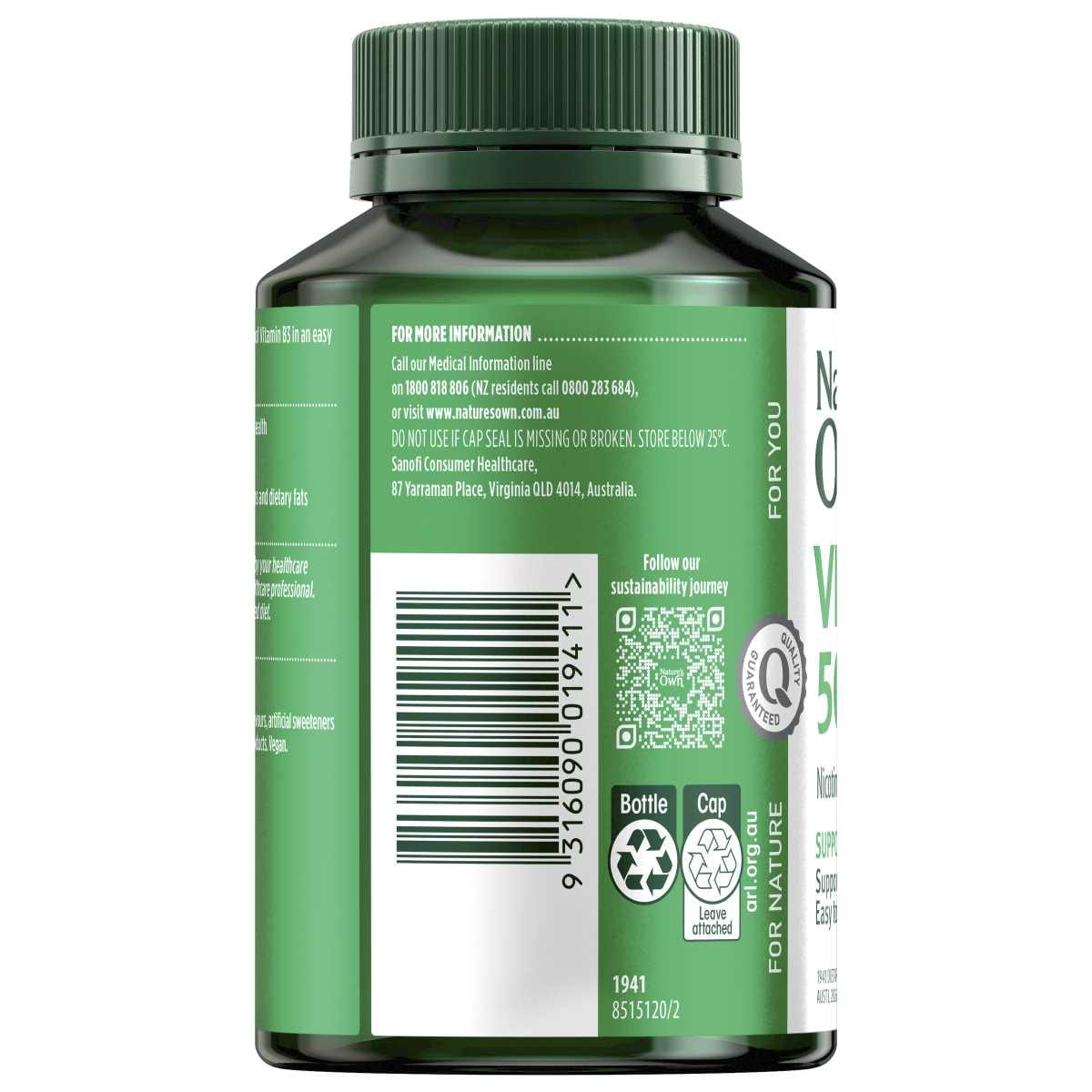Natures Own Vitamin B3 500mg 120 Tablets