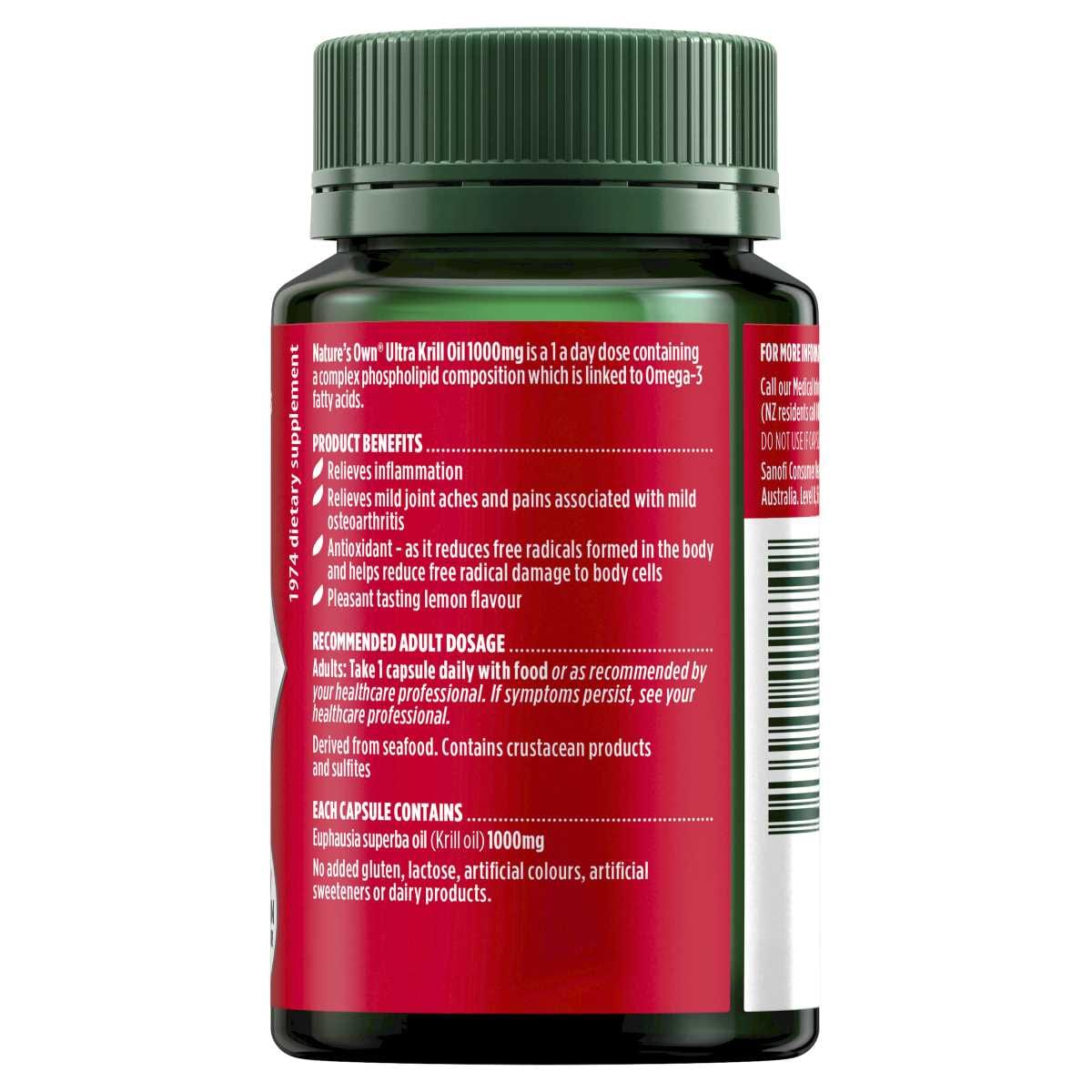 Natures Own Ultra Krill Oil 1000mg Lemon Flavour 30 Capsules