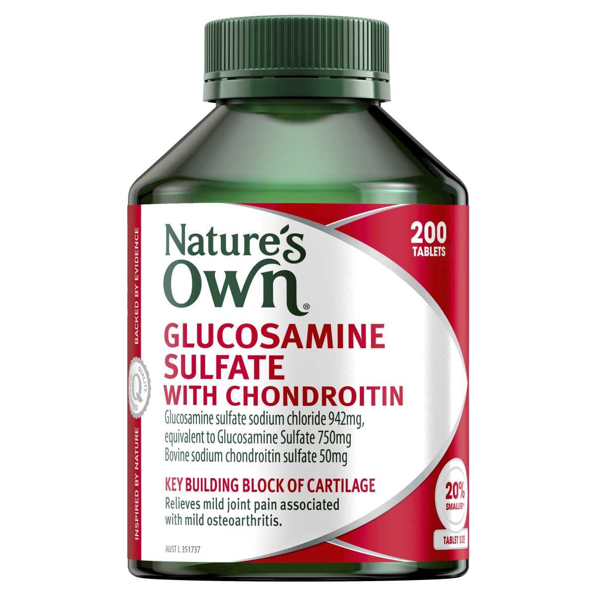 Nature's Own Glucosamine Sulfate with Chondroitin 200 Tablets | Healthylife Australia