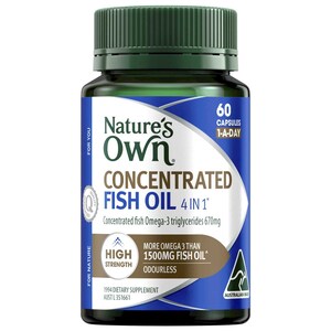 Natures Own 4 in 1 Concentrated Fish Oil 60 Capsules