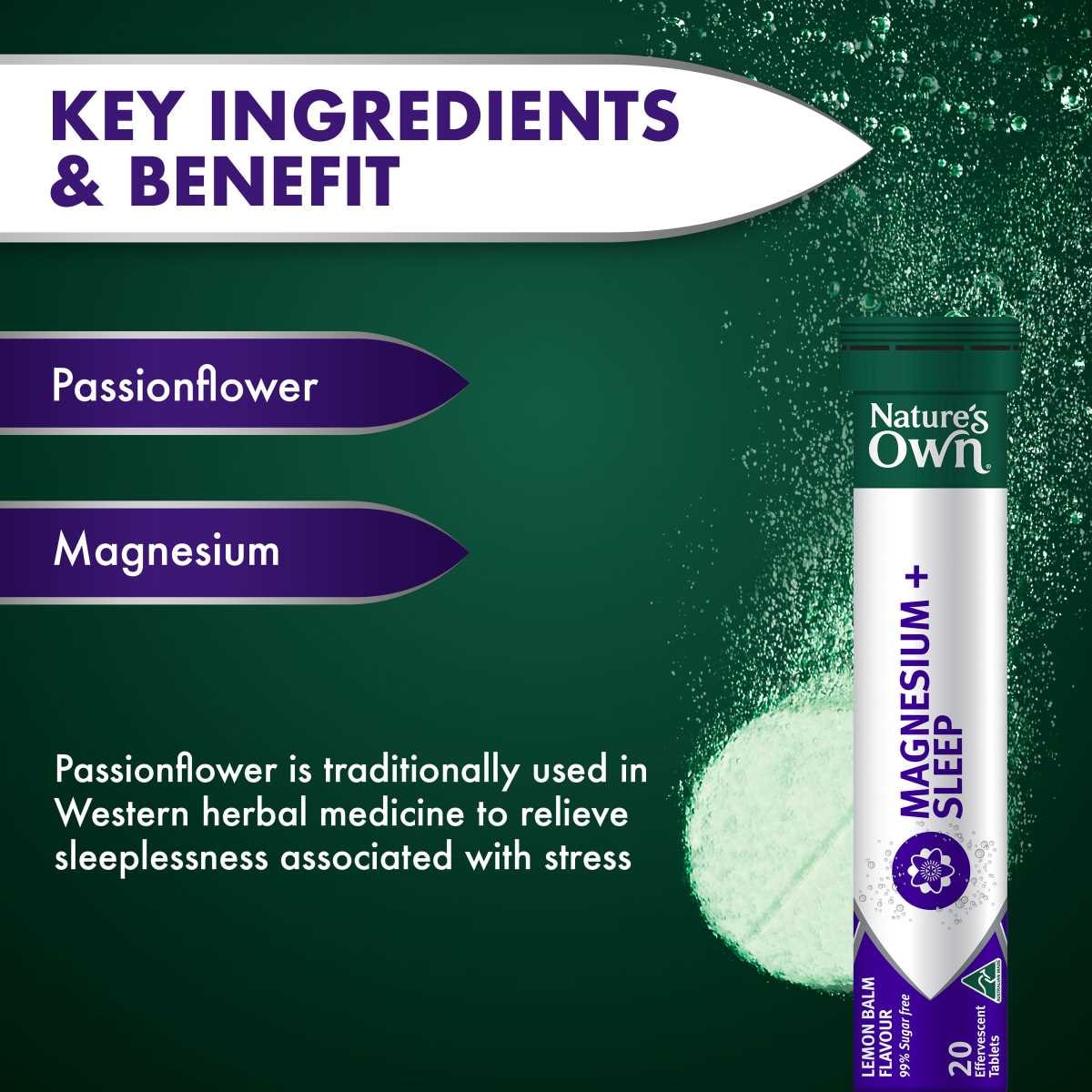 Nature's Own Effervescent Magnesium + Sleep Tablets 20 Pack