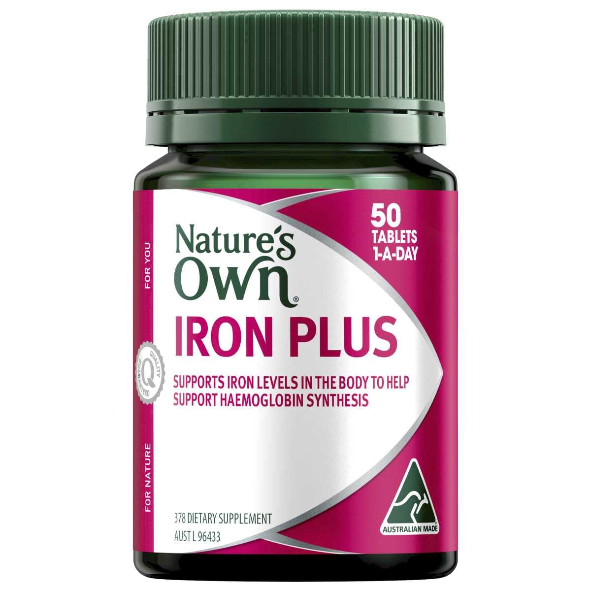 Natures Own Iron Plus 50 Tablets