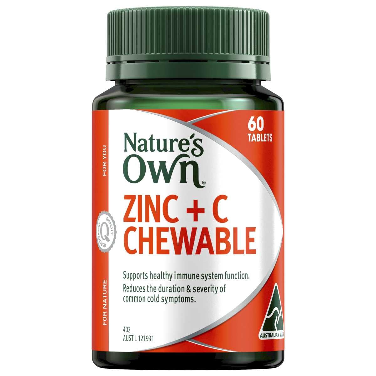 Natures Own Zinc + C Chewable 60 Tablets
