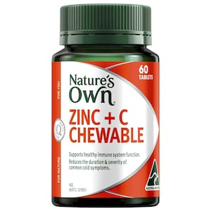 Natures Own Zinc + C Chewable 60 Tablets