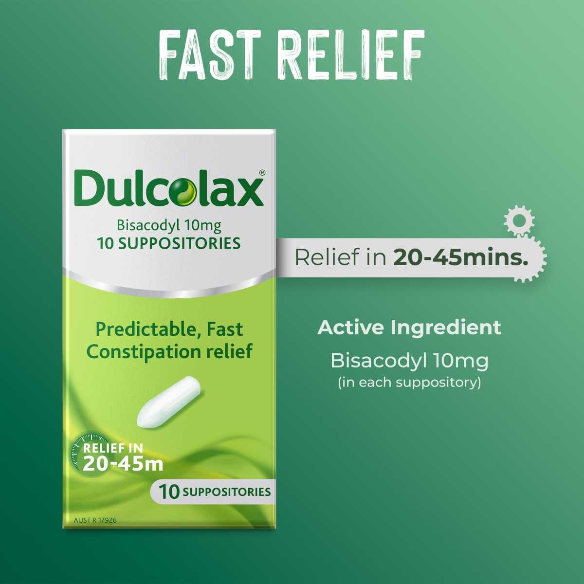 Dulcolax Suppositories for Constipation Relief 10 Pack