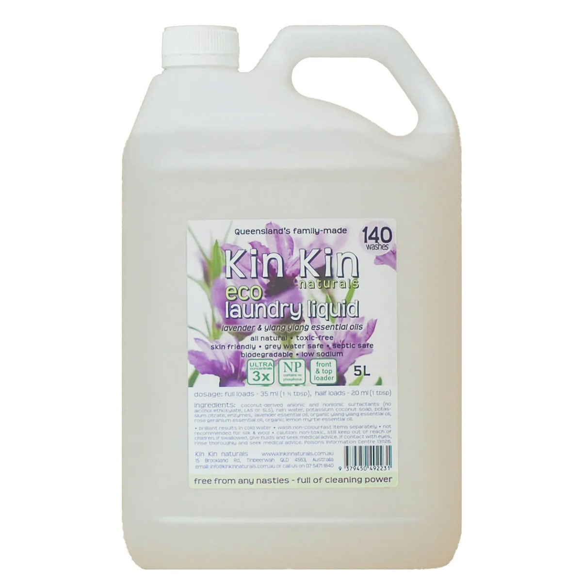 Kin Kin Naturals Eco Laundry Liquid Lavender and Ylang 5L