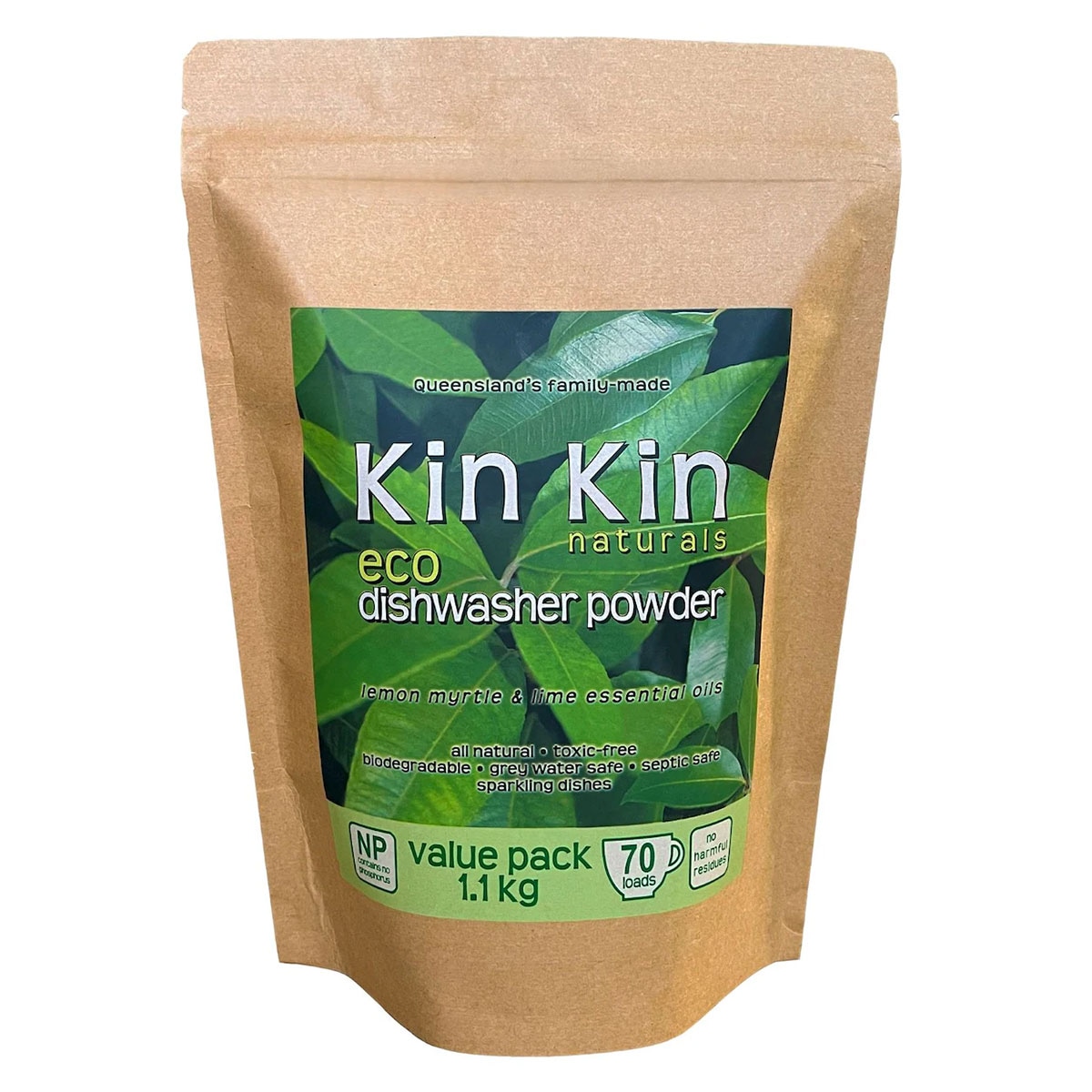 Kin Kin Naturals Eco Dishwash Powder Lime and Lemon Myrtle 1.1kg