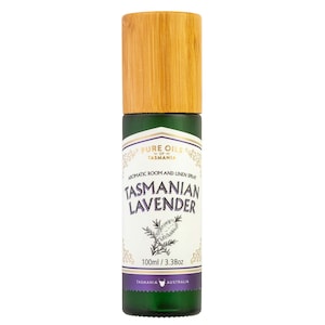 Pure Oils of Tasmania Lavender Room and Linen Spray in Bamboo Box 100ml