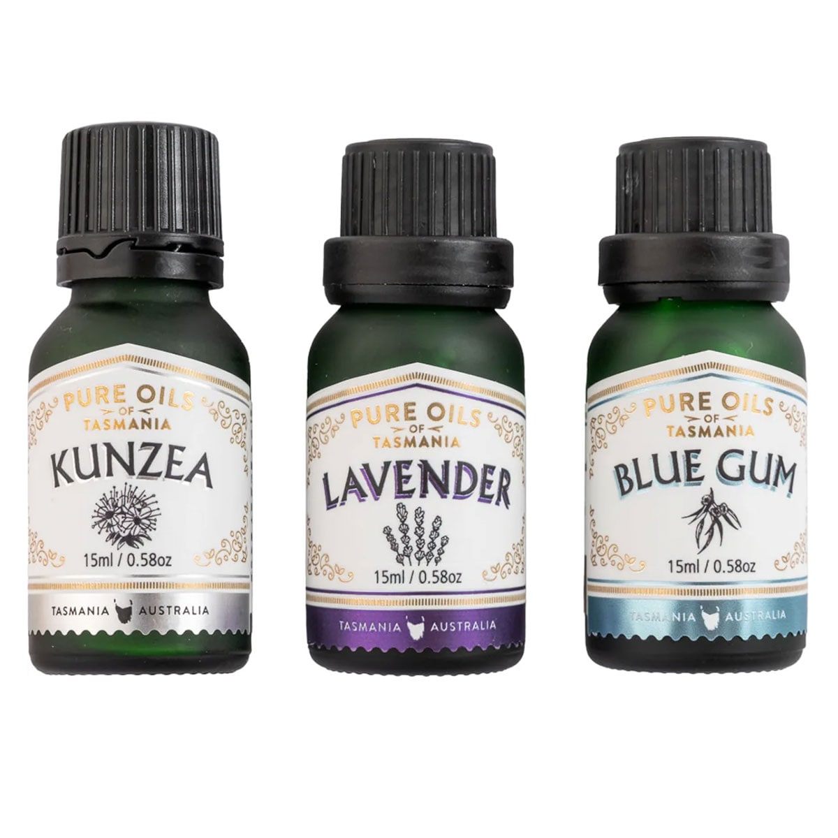 Pure Oils of Tasmania Triple Pure Oil Gift Set Kunzea Blue Gum + Lavender