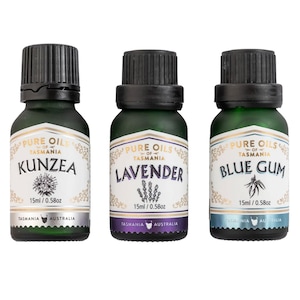 Pure Oils of Tasmania Triple Pure Oil Gift Set Kunzea Blue Gum + Lavender