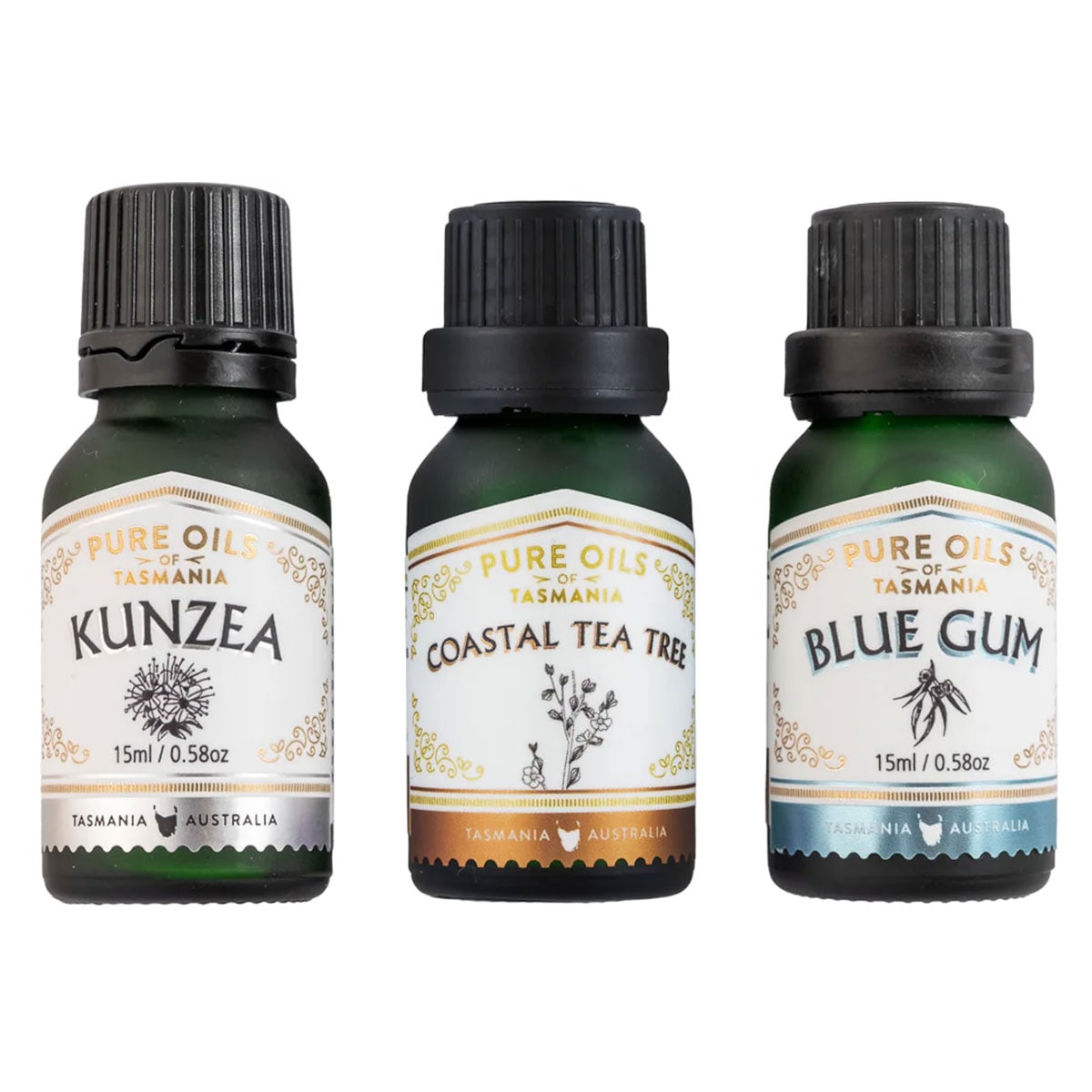 Pure Oils of Tasmania Triple Pure Oil Gift Set Kunzea Blue Gum + Tea Tree