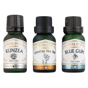 Pure Oils of Tasmania Triple Pure Oil Gift Set Kunzea Blue Gum + Tea Tree