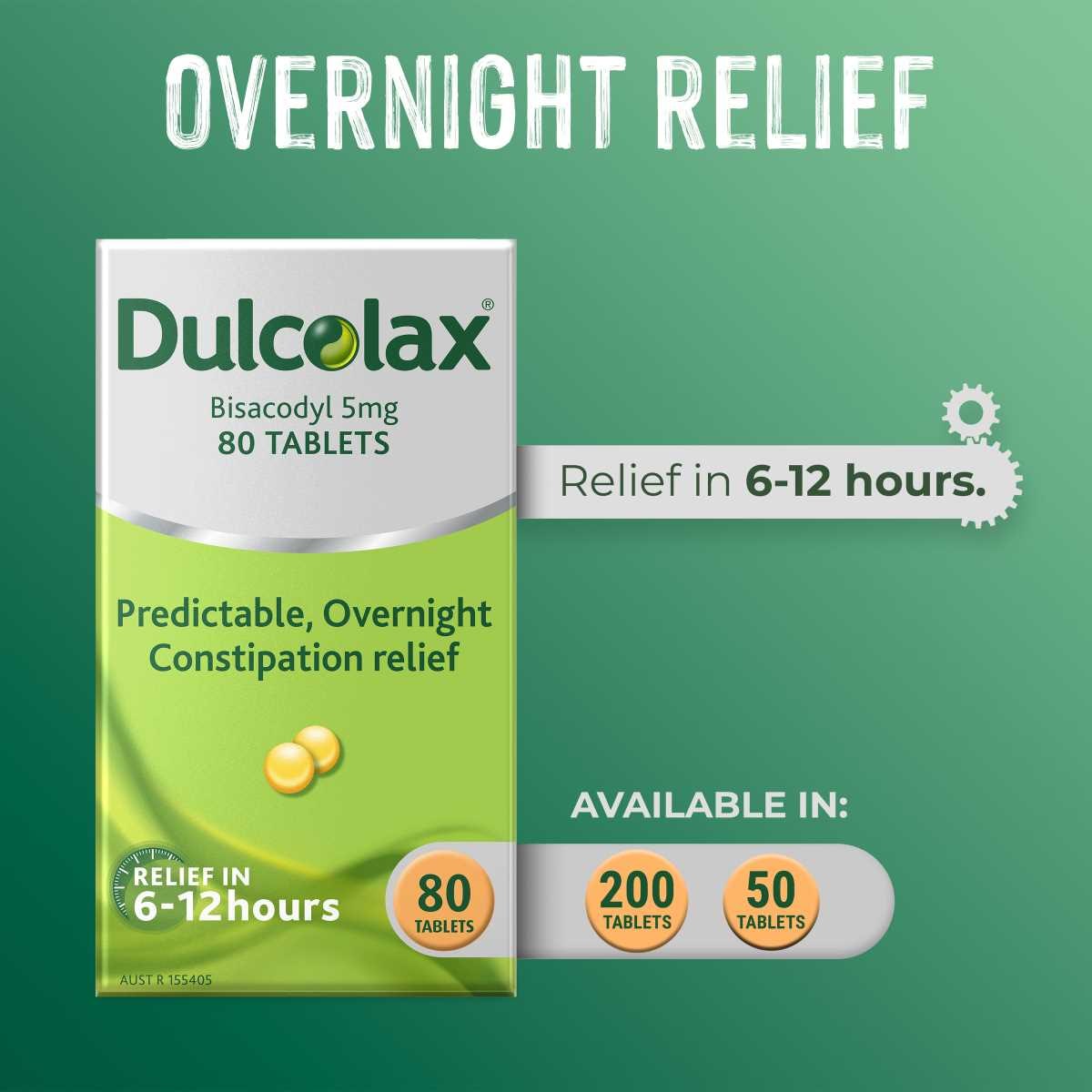 Dulcolax Laxatives for Constipation Relief 80 Tablets