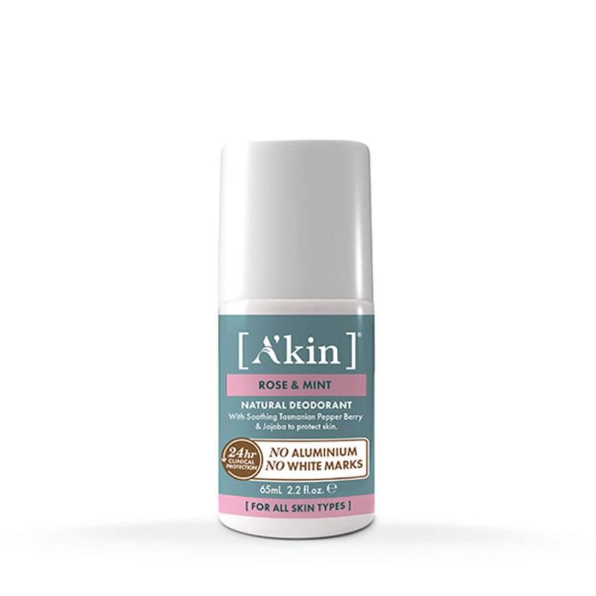 A'kin Rose & Mint Deodorant Roll-On 65ml