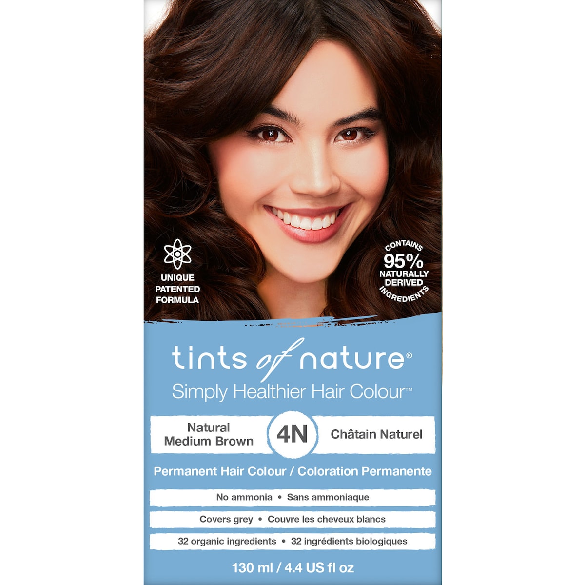 Tints of Nature 4N Natural Medium Brown Permanent Hair Colour 130ml