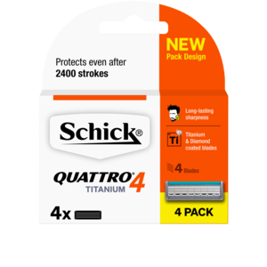 Schick Quattro Titanium Razor Refill Cartridges 4 Pack