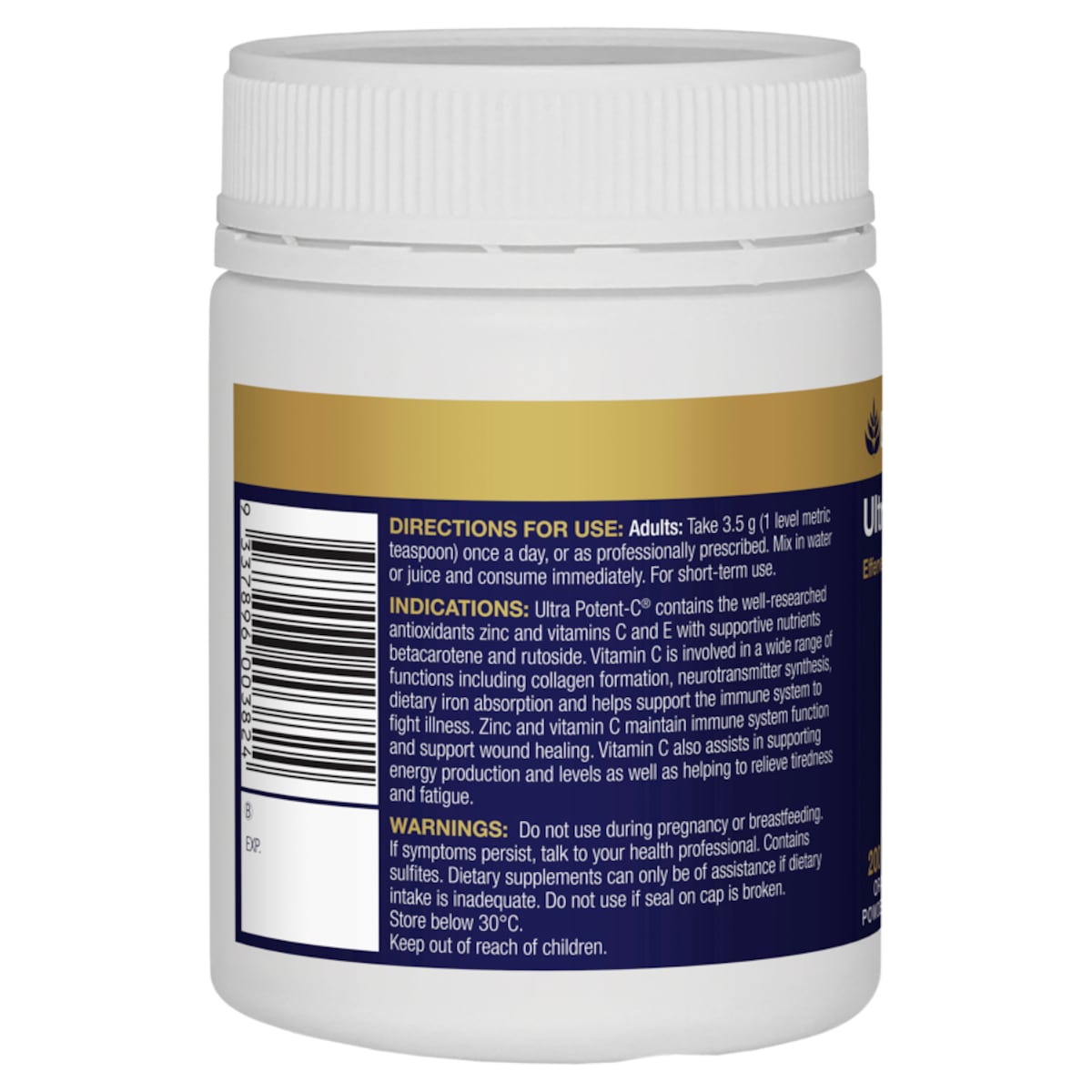Bioceuticals Ultra Potent-C Powder Orange Flavour 200g