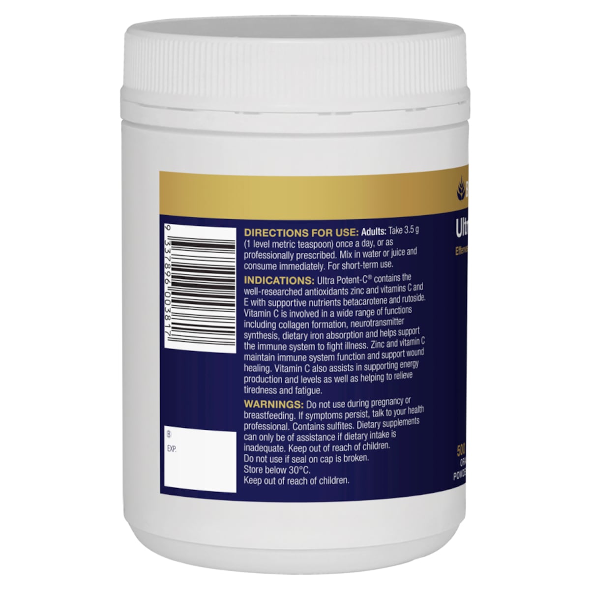 Bioceuticals Ultra Potent-C Powder Orange Flavour 500g