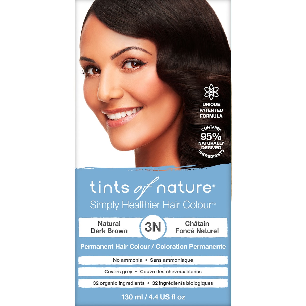Tints of Nature 3N Natural Dark Brown Permanent Hair Colour 130ml