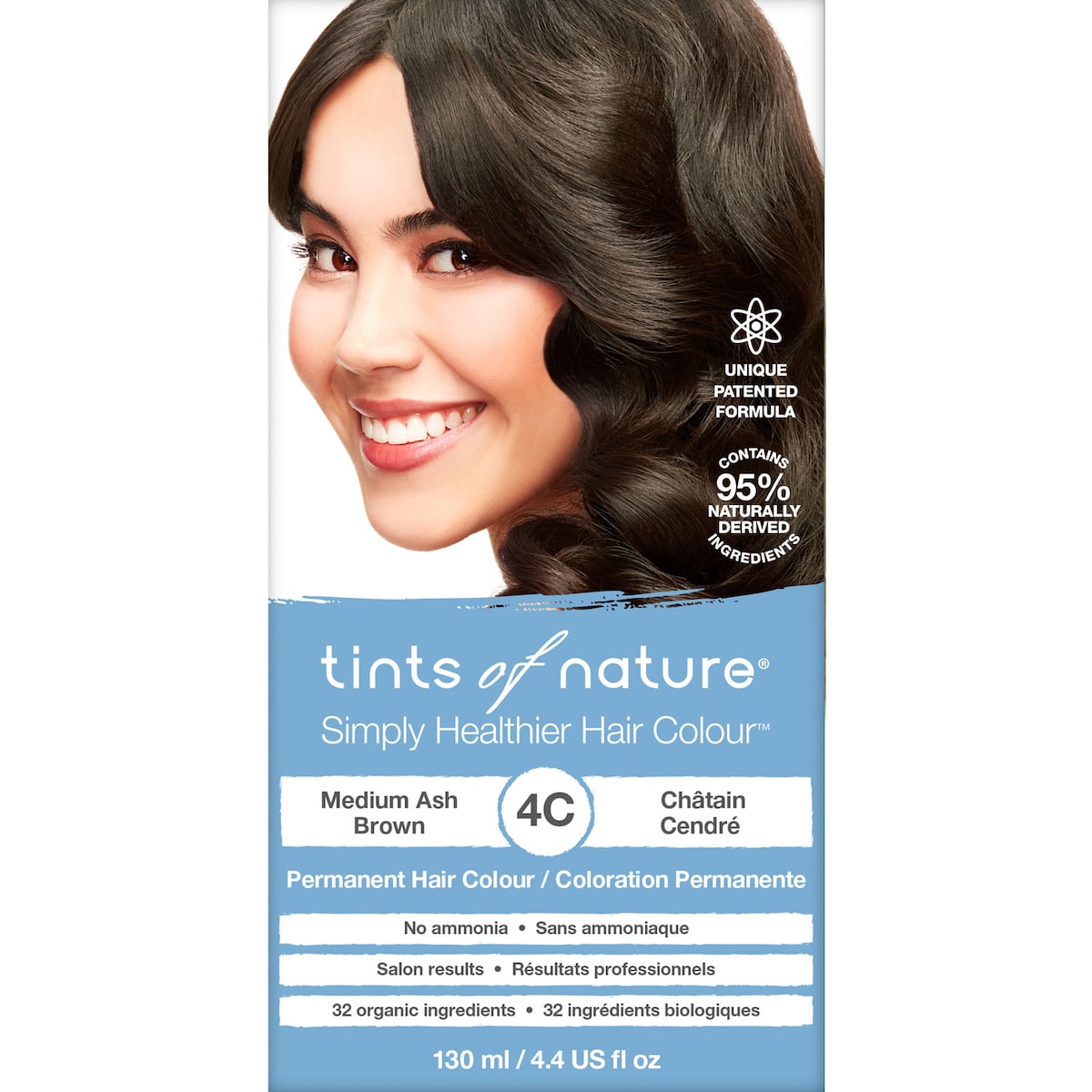 Tints of Nature 4C Medium Ash Brown Permanent Hair Colour 130ml