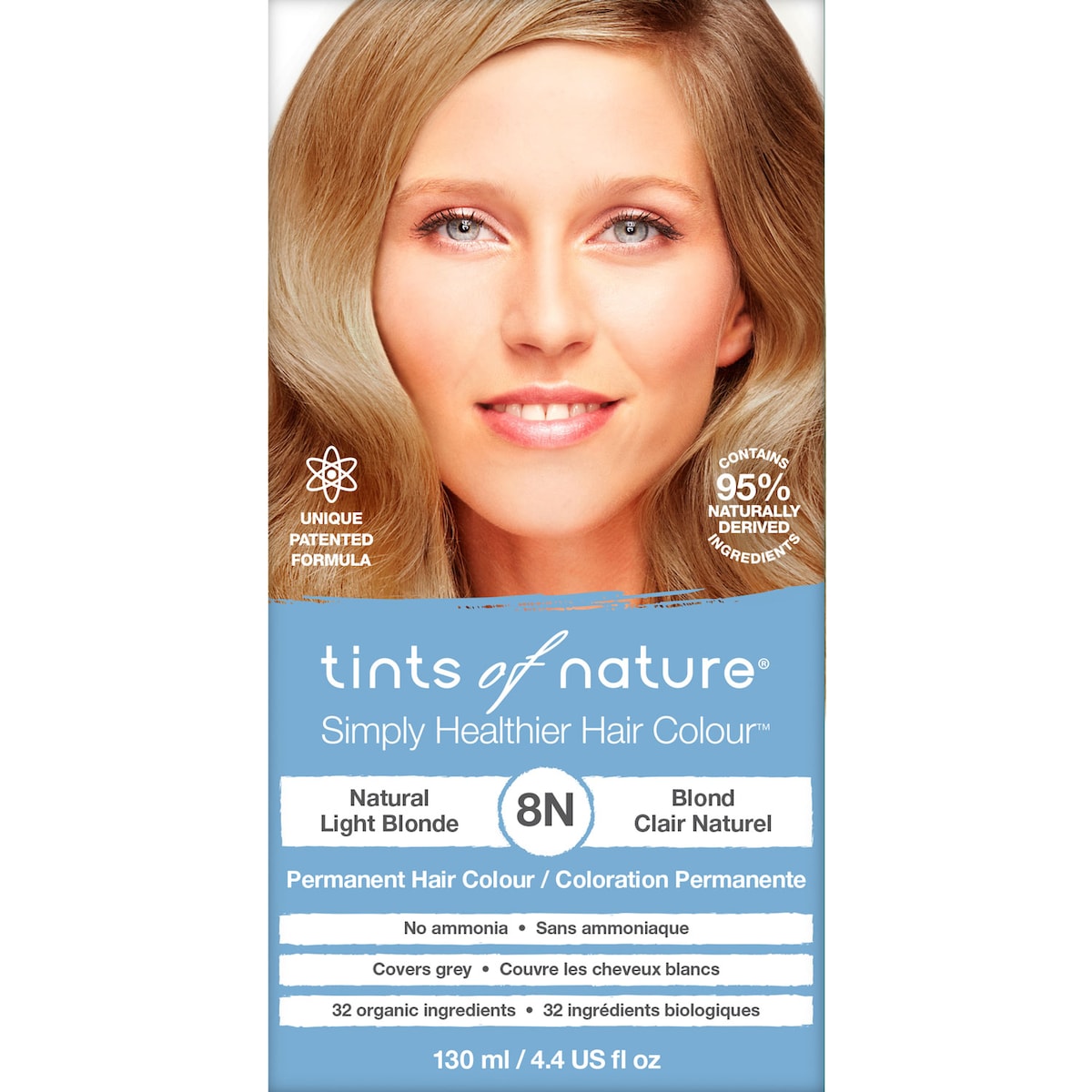 Tints of Nature 8N Natural Light Blonde Permanent Hair Colour 130ml