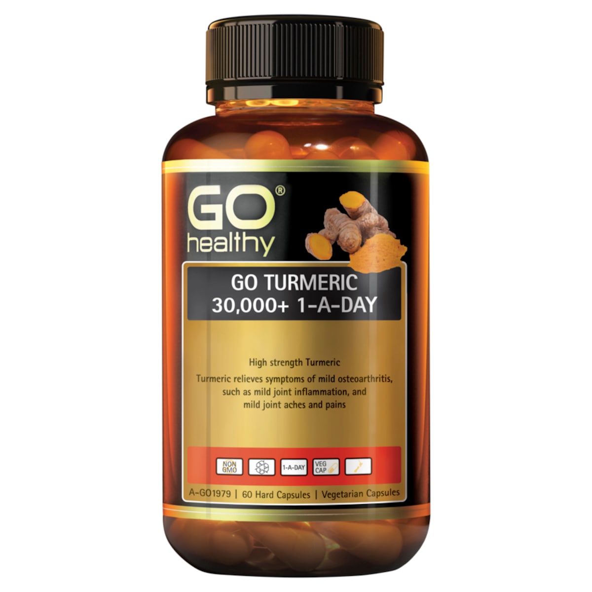 GO Healthy 1-A-Day Turmeric 30000+ 60 Capsules | Healthylife Australia