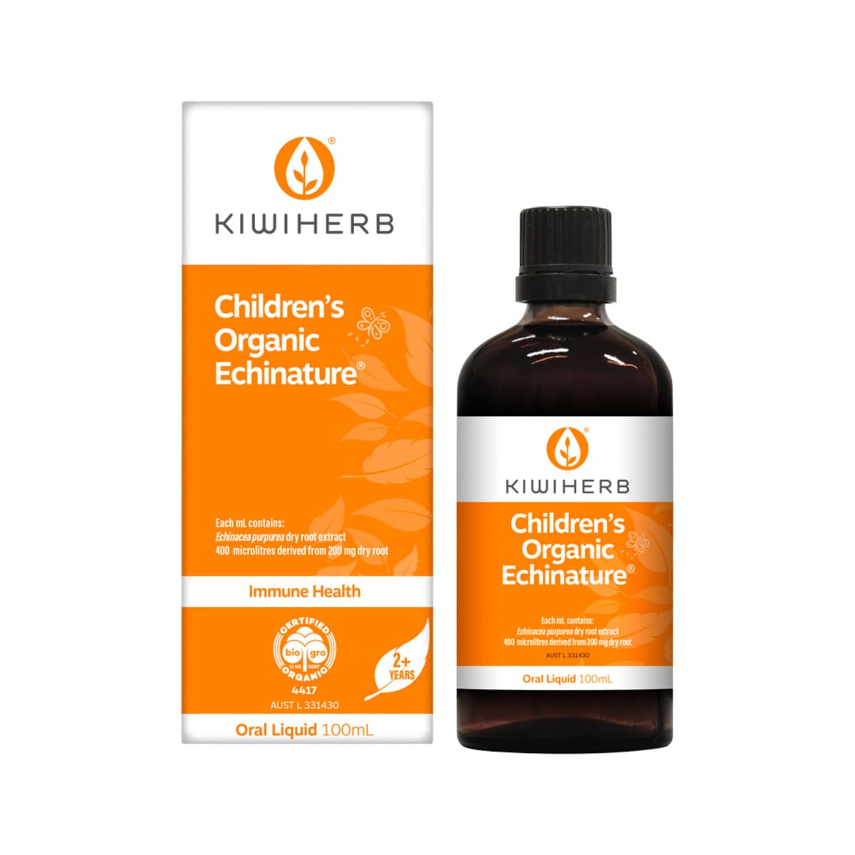 Kiwiherb Organic Childrens Echinature 100ml | Healthylife Australia