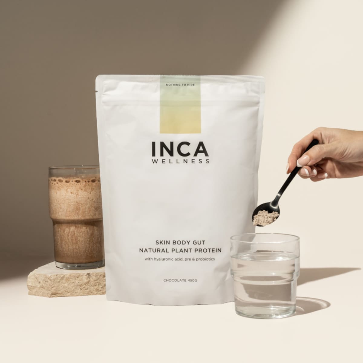 Inca Organics Skin Body Gut Natural Plant Protein Chocolate 450g