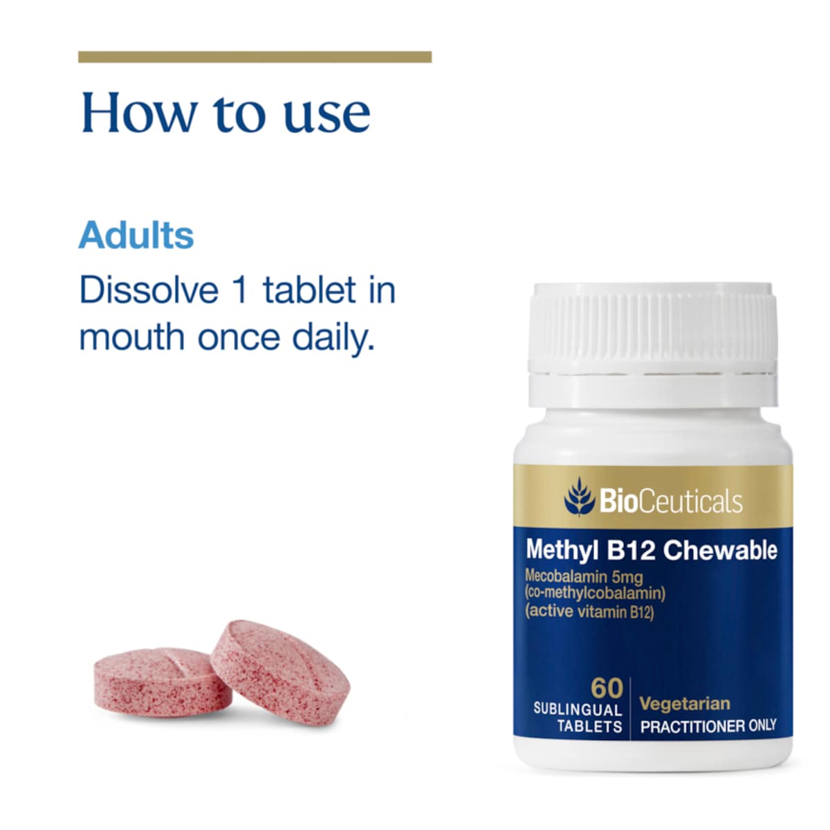 BioCeuticals Methyl B12 Chewable 60 Tablets