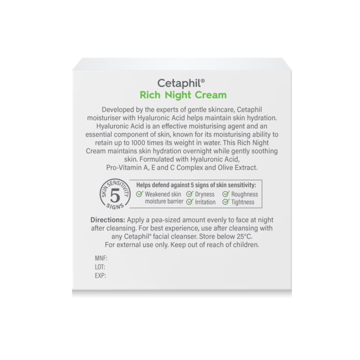 Cetaphil Rich Night Cream with Hyaluronic Acid 48g